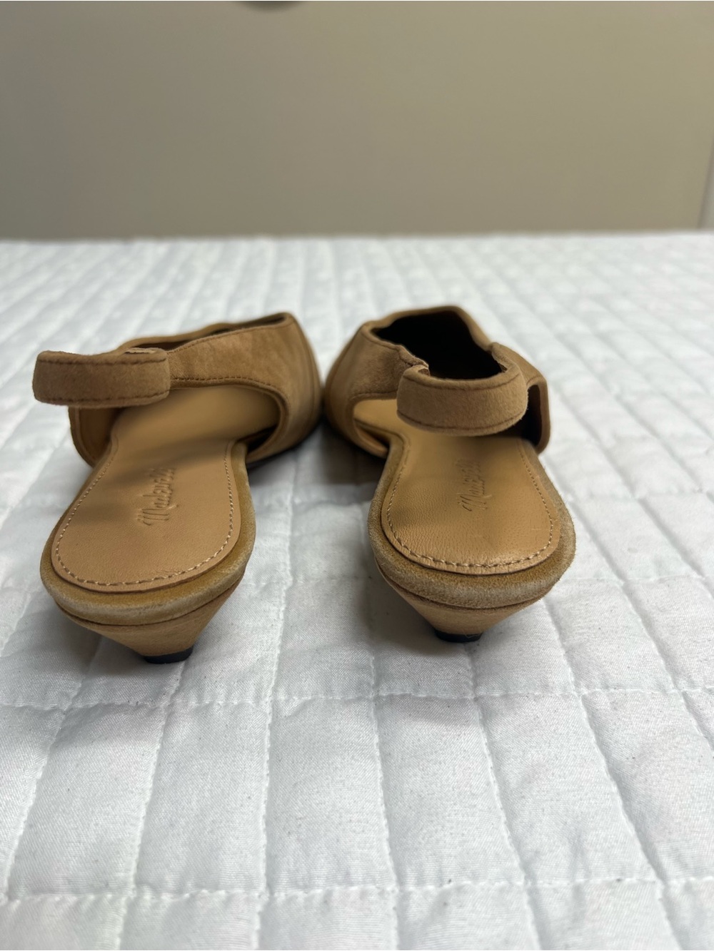 Madewell The Simone Kitten-Heel Slingback Pumps Dried Acorn Tan Suede Size 6.5 - Picture 6 of 11